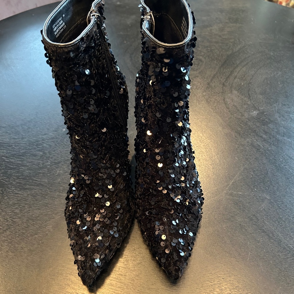 Beautiful Black Sequin Boots